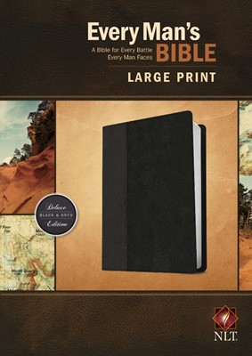 NLT Every Man's Bible Large Print Tutone Black/Onyx (Imitation Leather)