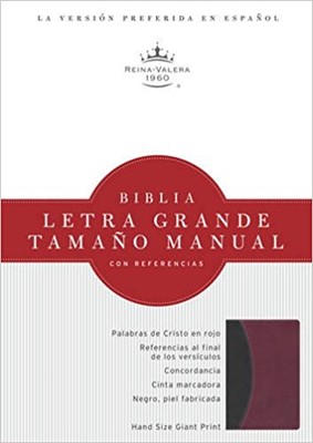 RVR 1960 Biblia Letra Grande Tamaño Manual, negro/borgoña sí (Imitation Leather)