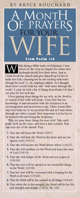 Month of Prayers for Your Wife From Psalm 119 (pack of 50) (Multiple Copy Pack)
