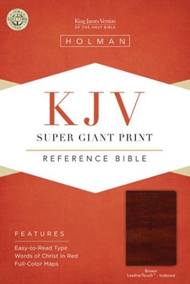 KJV Super Giant Print Reference Bible, Brown, Indexed (Imitation Leather)