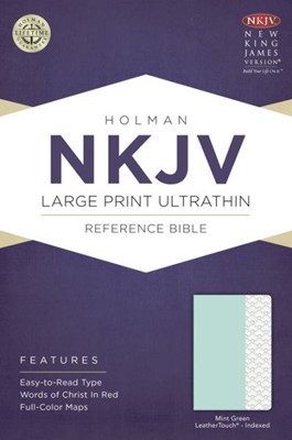 NKJV Large Print Ultrathin Reference Bible, Mint Green (Imitation Leather)