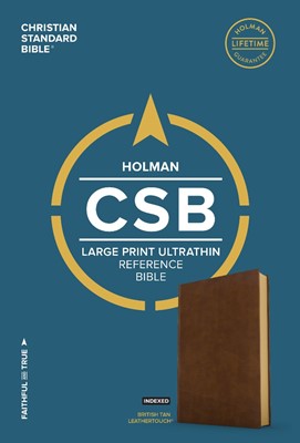 CSB Large Print Ultrathin Reference Bible, Tan, Indexed (Imitation Leather)