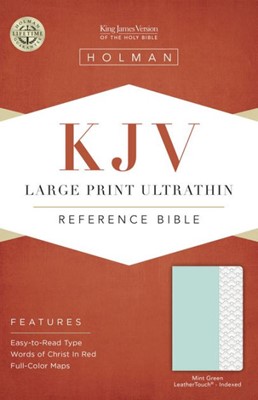 KJV Large Print Ultrathin Reference Bible, Mint, Indexed (Imitation Leather)