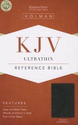 KJV Ultrathin Reference Bible, Charcoal Leathertouch (Imitation Leather)