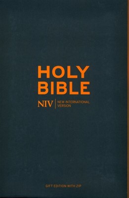 NIV Pocket Charcoal Soft-Tone Bible With Zip (Flexiback)