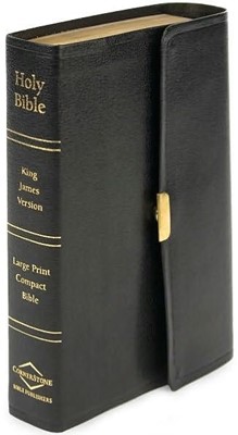 KJV Large Print Compact Bible, Black, Magnetic Strap (Bonded Leather)
