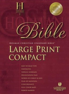 HCSB Large Print Compact Bible, Black Bonded Leather (Bonded Leather)