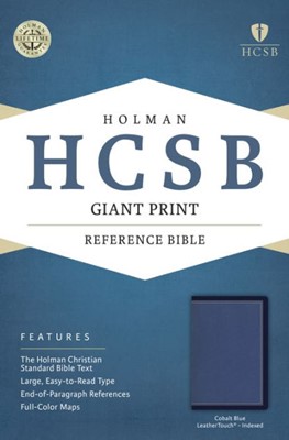 HCSB Giant Print Reference Bible, Cobalt Blue, Indexed (Imitation Leather)