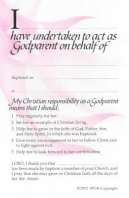 Godparent Card Pink (pack of 50) (Cards)