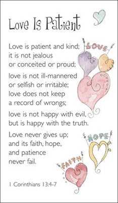 Love Is Patient Prayer Card (Miscellaneous Print)