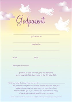 Godparent Certificate (Pack of 10) (Certificate)