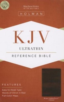 KJV Ultrathin Reference Bible, Brown Leathertouch, Indexed (Imitation Leather)
