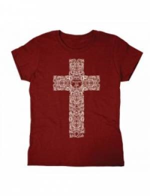 T-Shirt Missy Engraved Cross Small
