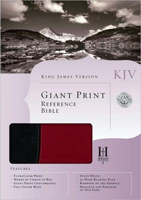 KJV Giant Print Reference Bible, Black/Burgundy (Imitation Leather)