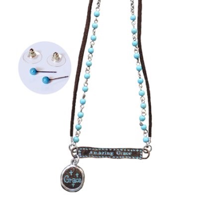Faith Gear Women's Necklace & Earrings - Amazing Grace