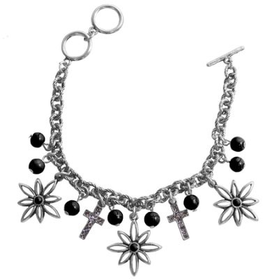 Faith Gear Women's Bracelet - Flower Cross Silver (General Merchandise)