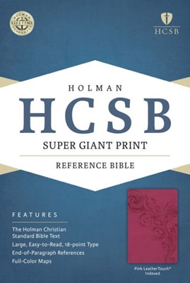 HCSB Super Giant Print Reference Bible, Pink, Indexed (Imitation Leather)