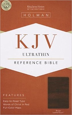 KJV Ultrathin Reference Bible, Brown Leathertouch (Imitation Leather)