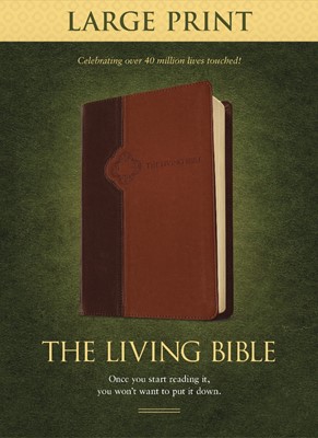 The Living Bible Large Print Edition Brown/Tan (Imitation Leather)