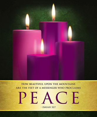 Peace Advent Candles Sunday 4 Bulletin, Large (Pkg of 50) (Bulletin)