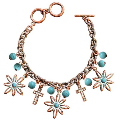 Faith Gear Women's Bracelet - Flower Cross Copper (General Merchandise)
