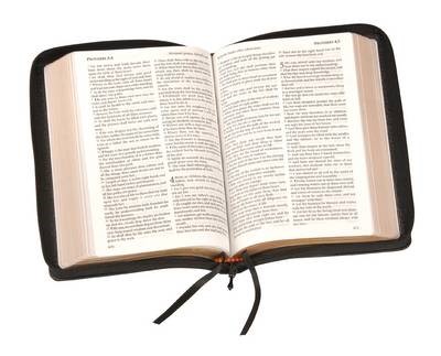 KJV Windsor Text Bible, Black, Calfskin Leather With Zip (Genuine Leather)