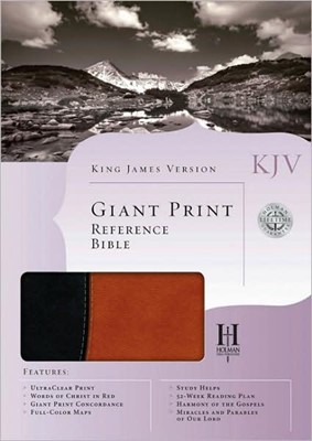 KJV Giant Print Reference Bible, Black/Tan (Imitation Leather)