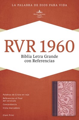 RVR 1960 Biblia Letra Grande con Referencias, borravino/rosa (Imitation Leather)
