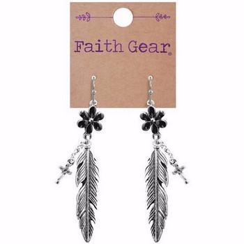 Faith Gear Women's Earrings - Flower Feather (General Merchandise)