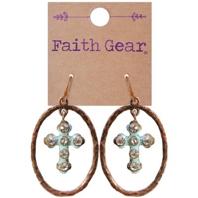 Faith Gear Women's Earrings - Oval Crosses (General Merchandise)