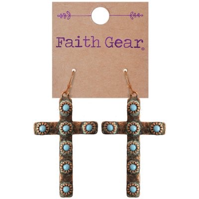 Faith Gear Women's Earrings - Copper Crosses (General Merchandise)