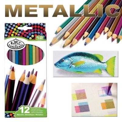 Metallic Coloured Pencil Set 12-piece (Kit)