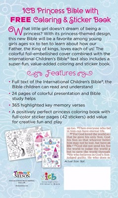 ICB: Princess Bible, HB, With Coloring Sticker Book (Hard Cover)