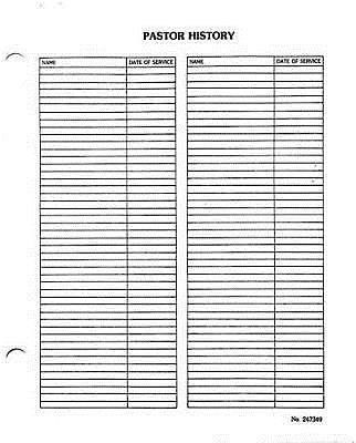 United Methodist Record System/Pastor History (Pkg of 50) (Miscellaneous Print)