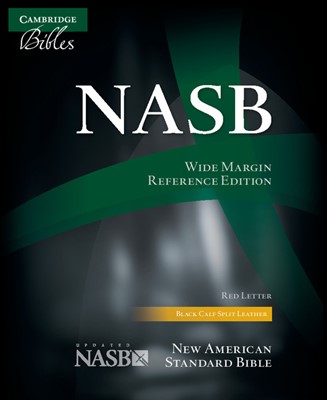 NASB Wide Margin Reference Bible, Black Calfsplit Leather (Leather Binding)