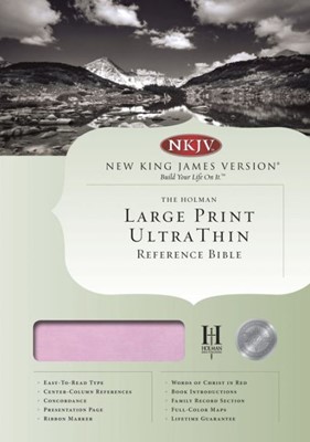 NKJV Large Print Ultrathin Reference Bible, Pink/Brown (Imitation Leather)