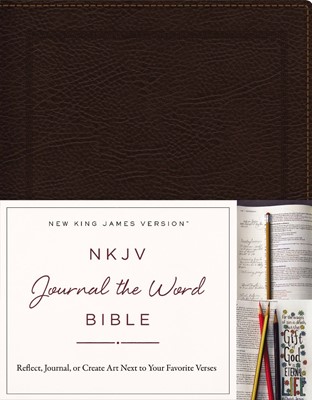 NKJV Journal the Word Bible, Brown (Bonded Leather)