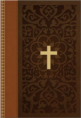 KJV Large Print Compact Bible, Brown/Tan Leathertouch (Imitation Leather)