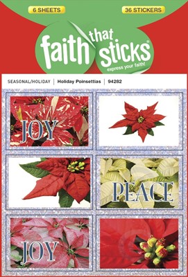 Holiday Poinsettias - Faith That Sticks Stickers (Stickers)