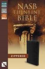 NASB Thinline Zippered Collection Bible, Black (Bonded Leather)