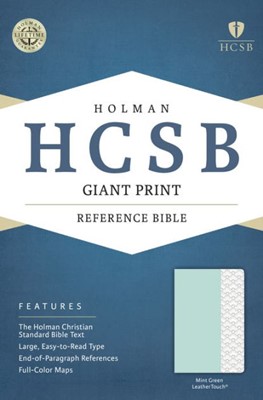 HCSB Giant Print Reference Bible, Mint Green Leathertouch (Imitation Leather)