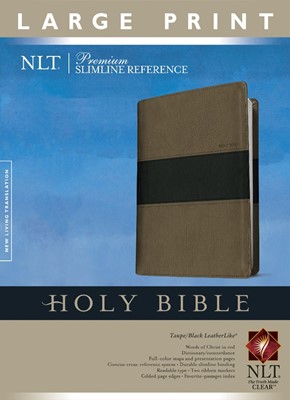 NLT Premium Slimline Reference Bible, Large Print, Taupe (Imitation Leather)