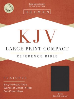 KJV Large Print Compact Bible, Black Bonded Leather (Bonded Leather)