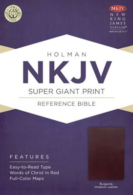 NKJV Super Giant Print Reference Bible, Burgundy (Imitation Leather)