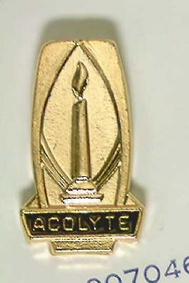 Gold Acolyte Pin with Lighted Candle (Miscellaneous Print)