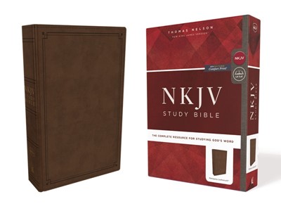 NKJV Study Bible, Brown, Comfort Print, Red Letter Edition (Imitation Leather)