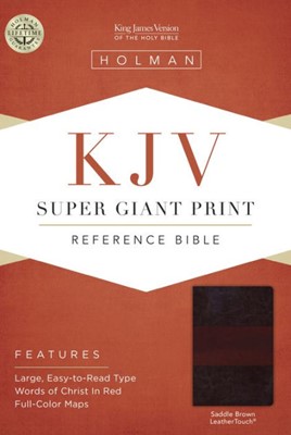 KJV Super Giant Print Reference Bible, Saddle Brown (Imitation Leather)