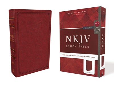 NKJV Study Bible, Red, Comfort Print, Red Letter Edition (Imitation Leather)