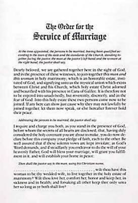 Traditional Marriage Service Bulletin Insert (Pkg of 6) (Bulletin)