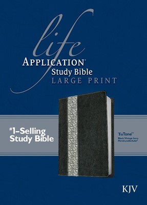 KJV Life Application Study Bible Large Print, Black/Ivory (Imitation Leather)